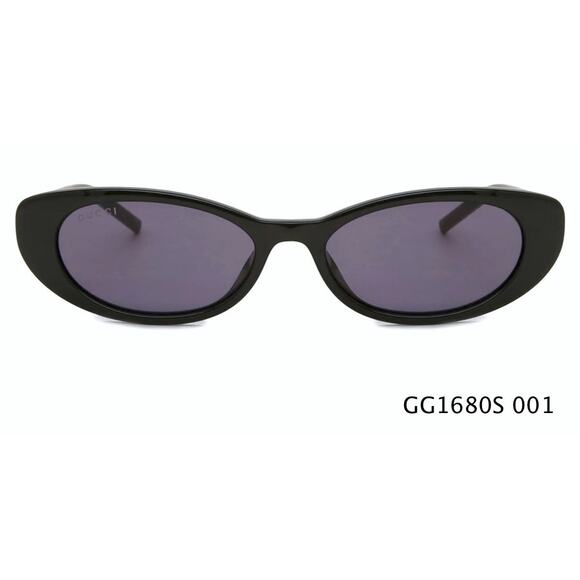 Gucci GG1680S 001 Black Oval Sunglasses Unisex New Authentic - Picture 1 of 10